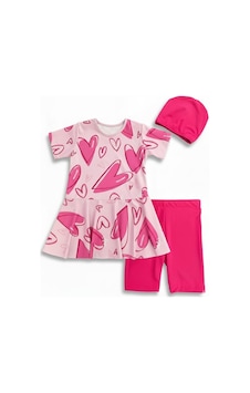 Miniğimin Cicileri Kalp Desenli Boneli Kız Çocuk Taytlı Mayo ... Pembe Miniğimin Cicileri Kalp Desenli Boneli Kız Çocuk Taytlı Mayo ... Pembe