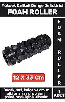 Fitness Aerobik Denge Stabilite Kas Esnekliği Geliştirici Kadın Erkek Foam Roller 33 Cm Çok Renkli