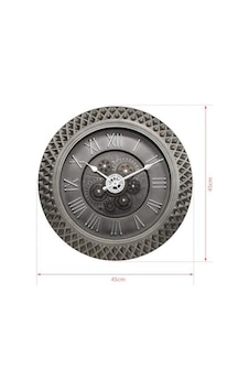 Premium Serisi Antik Eskitme Space Kadranlı Döner Çarklı Ev Ve Ofis Duvar Saati Kabartma Roma Rakamlı 40 Cm Gri Açık Premium Serisi Antik Eskitme Space Kadranlı Döner Çarklı Ev Ve Ofis Duvar Saati Kabartma Roma Rakamlı 40 Cm Gri Açık