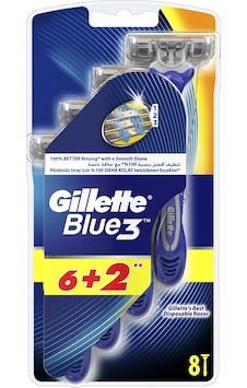Gillette Blue3 Kullan-At Tıraş Bıçağı 8'li Gillette Blue3 Kullan-At Tıraş Bıçağı 8'li