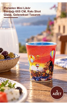 3 Adet Yöresel Shot Bardak Porselen Mini Likör Bardağı 6x5 Cm, Rakı Shot Glass, Geleneksel Tasarım 3 Adet Yöresel Shot Bardak Porselen Mini Likör Bardağı 6x5 Cm, Rakı Shot Glass, Geleneksel Tasarım