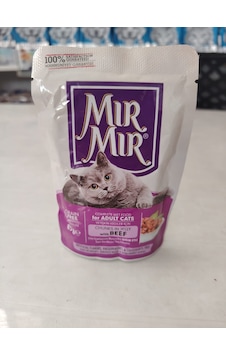 Mır Mır Jöle İçerisinde Parça Etli Sığır Etli Yetişkin Kedi Maması 24 x 85 G
