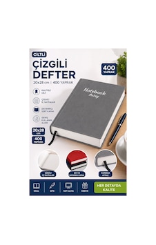 Ciltli Çizgili Defter 400 Yaprak 20x28cm 1 Adet Çok Yapraklı Sert Kapaklı Not Hesap Defteri Okul Ofis Büro Gri Ciltli Çizgili Defter 400 Yaprak 20x28cm 1 Adet Çok Yapraklı Sert Kapaklı Not Hesap Defteri Okul Ofis Büro Gri