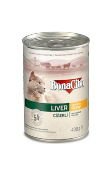 BonaCibo Soslu Ciğerli Konserve Yetişkin Kedi Maması 400 G BonaCibo Soslu Ciğerli Konserve Yetişkin Kedi Maması 400 G