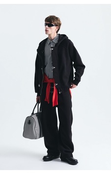 Vamos Oversize Klips Kapama Sweatshirt Takım Siyah Vamos Oversize Klips Kapama Sweatshirt Takım Siyah