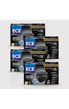 Ece Full Ultrasonik Meltblownlu Maske 50 x 4 200 Adet Siyah