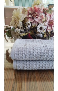 2.li Gri Set Dekoratif %100 Pamuk 50x75cm. El Ve Yüz Havlusu ,mutfak Havlusu, Temizlik Bezi