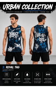 Beydex Erkek Nem Emici Hızlı Kuruma Urban Collection Sporcu Sıfır Kol T-shirt Gym Mavi Beydex Erkek Nem Emici Hızlı Kuruma Urban Collection Sporcu Sıfır Kol T-shirt Gym Mavi