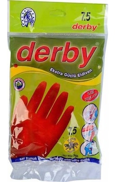Derby Ekstra Güçlü Bulaşık Eldiveni Kırmızı No: 7.5 S Derby Ekstra Güçlü Bulaşık Eldiveni Kırmızı No: 7.5 S