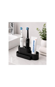 Şarjlı Diş Fırçası Ve Macun Stant Organizer Modern 3d Tasarım Renk Çeşitleri Mevcut Siyah Siyah Şarjlı Diş Fırçası Ve Macun Stant Organizer Modern 3d Tasarım Renk Çeşitleri Mevcut Siyah Siyah