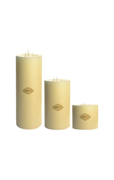 3 Lu Set Krem Büyük Mum Çap : 15 Cm Renk 3 Lu Set Krem Büyük Mum Çap : 15 Cm Renk