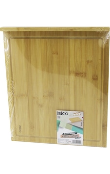 38x45cm Ahşap Bambu Kesim Panosu - Kesme Tahtası Tezgah Üstü Kanallı - Kenar Destekli 38x45cm Ahşap Bambu Kesim Panosu - Kesme Tahtası Tezgah Üstü Kanallı - Kenar Destekli