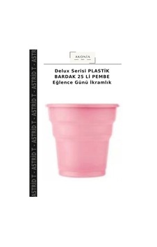 Delux Serisi Plastik Bardak 25 Li Pembe Eğlence Günü İkramlık Delux Serisi Plastik Bardak 25 Li Pembe Eğlence Günü İkramlık