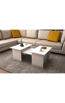 Alina Modern 3'lü Orta Sehpa Zigon Takım 90 CM Beyaz Alina Modern 3'lü Orta Sehpa Zigon Takım 90 CM Beyaz