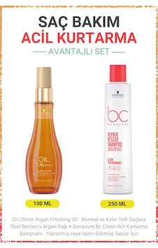 Argan Finishing Oil - Besleyici Argan Yağı 100 Ml + Bc Clean Acil Kurtarma Şampuanı Argan Finishing Oil - Besleyici Argan Yağı 100 Ml + Bc Clean Acil Kurtarma Şampuanı