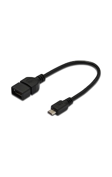 Usb On-the-go Otg Kablosu, 0,20 Metre, Awg 28, Usb A, Dişi - Micro Usb B, Erkek-20566