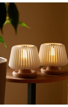 Dekoratif Led Tealight Mumluk Masaüstü Aydınlatma 2'li Set Ahşap Dekoratif Led Tealight Mumluk Masaüstü Aydınlatma 2'li Set Ahşap