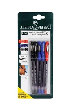 Faber-castell 1425 Tükenmez Kalem Seti, 5'li, 0.7mm, Kırmızı-mavi-siyah --- Faber-castell 1425 Tükenmez Kalem Seti, 5'li, 0.7mm, Kırmızı-mavi-siyah ---
