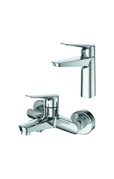 Creavit Bevel Lavabo Ve Banyo Batarya Seti Krom Creavit Bevel Lavabo Ve Banyo Batarya Seti Krom