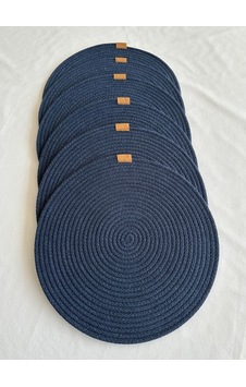 Yuvarlak Amerikan Servis Sofra Altlığı, Masa Dekoru Supla 33x33 6lı Lacivert Yuvarlak Amerikan Servis Sofra Altlığı, Masa Dekoru Supla 33x33 6lı Lacivert