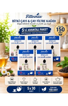 Pratik Bitki Çayı Ve Çay Filtre Kağıdı 30'lu 5'li Paket Beyaz