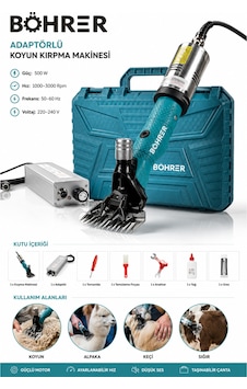 Böhrer Ba011340 Adaptörlü Koyun Kırpma Makinesi 500w Büyükbaş Küçükbaş Hayvan Tıraş Makinesi Böhrer Ba011340 Adaptörlü Koyun Kırpma Makinesi 500w Büyükbaş Küçükbaş Hayvan Tıraş Makinesi