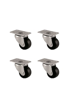 Furç Tablalı Bilyalı Teker - 38mm - Siyah Hks234 - 4 Adet Abanoz Furç Tablalı Bilyalı Teker - 38mm - Siyah Hks234 - 4 Adet Abanoz