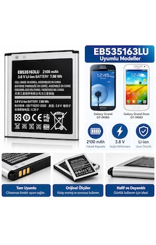 Galaxy Grand I9080 I9082 Uyumlu Eb535163lu 2100 Mah Batarya Pil Galaxy Grand I9080 I9082 Uyumlu Eb535163lu 2100 Mah Batarya Pil