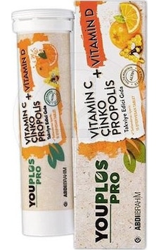 Abdi İbrahim Youplus Pro Vitamin C Çinko + Vitamin D Propolis 15 Efervesan Tablet