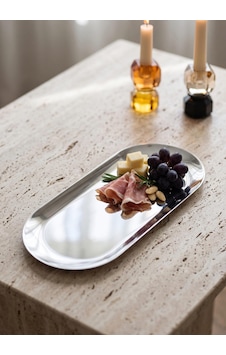 The Mia Linea Oval Çelik Servis Tabağı Gümüş 30 X 12 Cm The Mia Linea Oval Çelik Servis Tabağı Gümüş 30 X 12 Cm