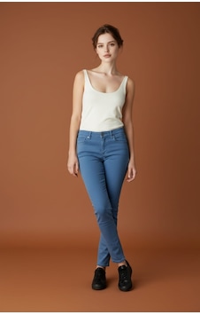 Skinny Kalıp Kadın Pantolon-byn-36000 Orta Mavi Skinny Kalıp Kadın Pantolon-byn-36000 Orta Mavi
