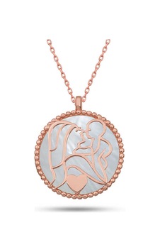 Gümüş Rose Sedef Taşlı Anne Çocuk Sevgisi Kolye Sl12086 Gümüş Rose Sedef Taşlı Anne Çocuk Sevgisi Kolye Sl12086