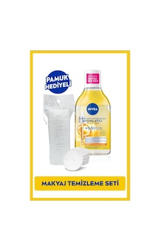 Aydınlatıcı Micellar Makyaj Temizleme Suyu 400ml, Serum İçerikli, Donuk Ciltler, Pamuk Hediyeli Aydınlatıcı Micellar Makyaj Temizleme Suyu 400ml, Serum İçerikli, Donuk Ciltler, Pamuk Hediyeli