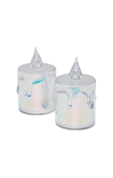 Enfa Smokeless Candles Enf-510 Led Mum Y: 4.2cm Orta Boy Çap:3.5cm Pilli Mika Kristal Plastik - 24'li Paket Diğer