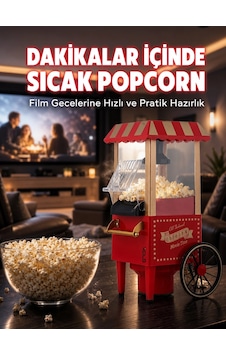Mey İthalat 5 Dakikada Popcorn Hazırlayan Yağsız Patlatma Makinesi Mey İthalat 5 Dakikada Popcorn Hazırlayan Yağsız Patlatma Makinesi