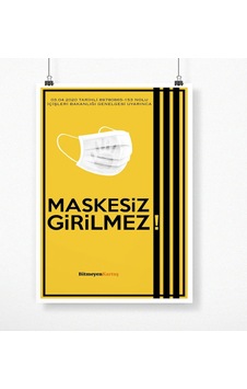 Kişiye Özel Logolu Maskesiz Girilmez Afiş Poster (50 X 70 Cm.) 3 Kişiye Özel Logolu Maskesiz Girilmez Afiş Poster (50 X 70 Cm.) 3
