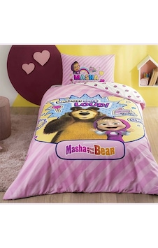 Taç Lisanslı Nevresim Takımı Masha The Bear Super Cute Tek Kişilik
