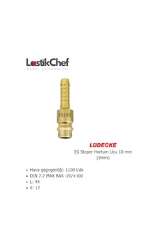 Lüdecke Es10s Es Stoper Hortum Ucu 9 Mm Lüdecke Es10s Es Stoper Hortum Ucu 9 Mm