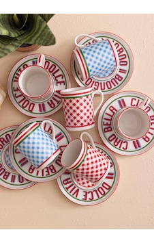 The Mia Cucina Türk Kahvesi Fincan Takımı 6 Kişilik Çok Renkli The Mia Cucina Türk Kahvesi Fincan Takımı 6 Kişilik Çok Renkli