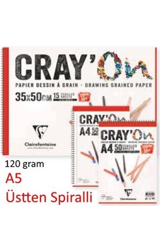 Clairefontaine Cray'on Çizim Blok A5 Üstten Spiralli 120 G 50yp Clairefontaine Cray'on Çizim Blok A5 Üstten Spiralli 120 G 50yp