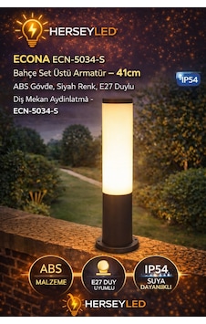 Econa Ecn-5034-s Bahçe Set Üstü Armatür 41cm, Abs Gövde, Siyah Renk, E27 Duylu Dış Mekan Aydınlatma Diğer Econa Ecn-5034-s Bahçe Set Üstü Armatür 41cm, Abs Gövde, Siyah Renk, E27 Duylu Dış Mekan Aydınlatma Diğer