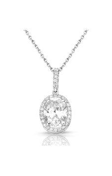 Pırlantalı Beyaz Topaz Kolye Pırlantalı Beyaz Topaz Kolye