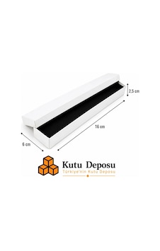 6x16x2,5 Cm Tam Kapaklı Kolye Ve Tesbih Kutusu - Beyaz Demonte 50 Adet 6x16x2,5 Cm Tam Kapaklı Kolye Ve Tesbih Kutusu - Beyaz Demonte 50 Adet