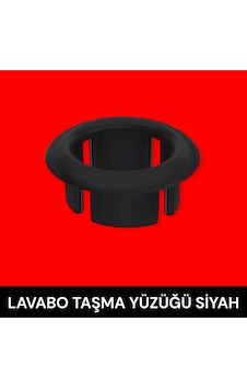 Lavabo Su Taşma Yüzüğü Mat Siyah