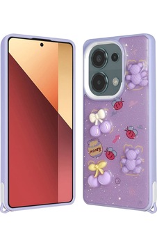 Xiaomi Poco M6 Pro 4g Kılıf Parlayan Simli Kabartma Figürlü Zore Cevze Kapak Mor Ayı Xiaomi Poco M6 Pro 4g Kılıf Parlayan Simli Kabartma Figürlü Zore Cevze Kapak Mor Ayı