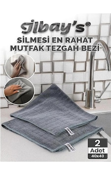 İlbay's 2 Adet Mutfak Tezgah Bezi 40x40 Gri İlbay's 2 Adet Mutfak Tezgah Bezi 40x40 Gri