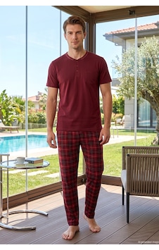 Remsa Erkek Kısa Kol Penye Pijama Takımı 3140 Bordo Remsa Erkek Kısa Kol Penye Pijama Takımı 3140 Bordo