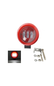 Sis Lambası Yuvarlak Off Road Spot 3 Led Kırmızı Çerçeveli