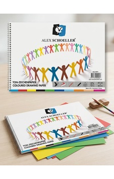 Alex Schoeller Spiralli Renkli Fon Kartonu Bloğu 25x35 Cm 15 Yaprak Alex Schoeller Spiralli Renkli Fon Kartonu Bloğu 25x35 Cm 15 Yaprak