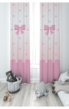 Mekta Home Bebek Ve Çocuk Odası Pembe Kurdele Ve Yıldız Desenli 2 Kanat Fon Perde Mekta Home Bebek Ve Çocuk Odası Pembe Kurdele Ve Yıldız Desenli 2 Kanat Fon Perde